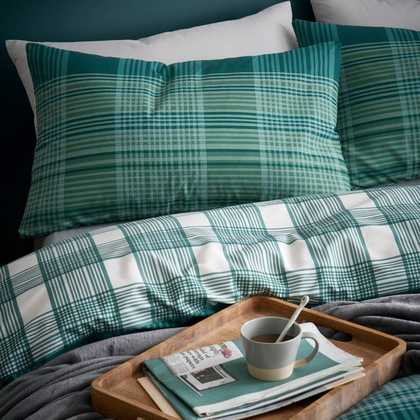 Biancheria da letto verde 200x135 cm Roxburgh Kelso - Catherine Lansfield-image-3