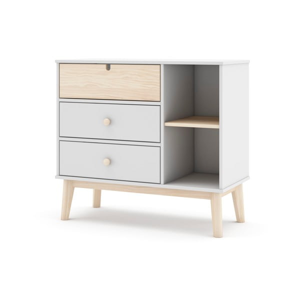 Cassettiera bassa bianca da bambini 90x40 cm Estefania – Marckeric-image-4