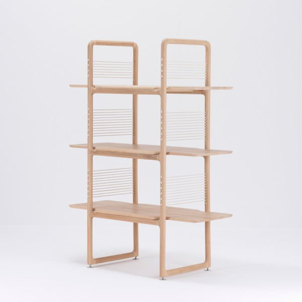 Libreria in legno massiccio di rovere, altezza 140 cm Muse - Gazzda-image-2