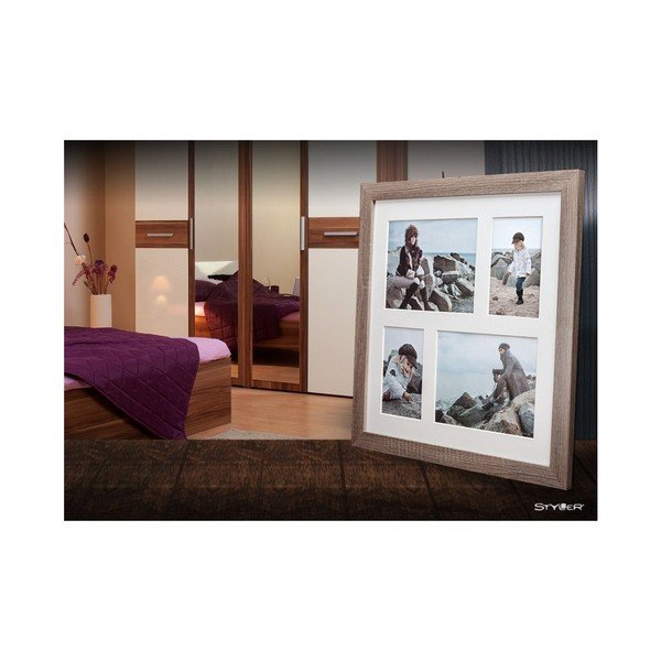 Cornice marrone per 4 foto Narvik, 39 x 39 cm - Styler