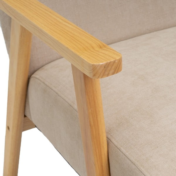 Poltrona beige con rivestimento in ciniglia Vintage – Casa Selección-image-1