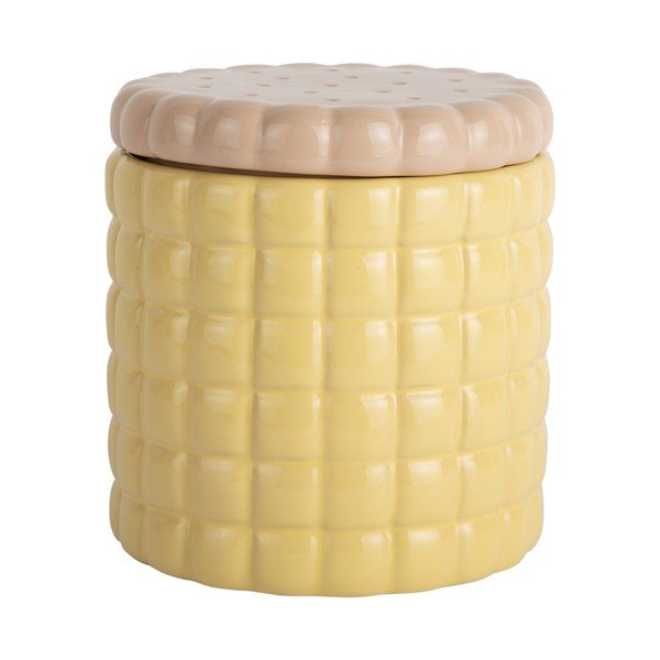 Scatola decorativa giallo chiaro in ceramica ø 14x15 cm Biscuit Box – PT LIVING