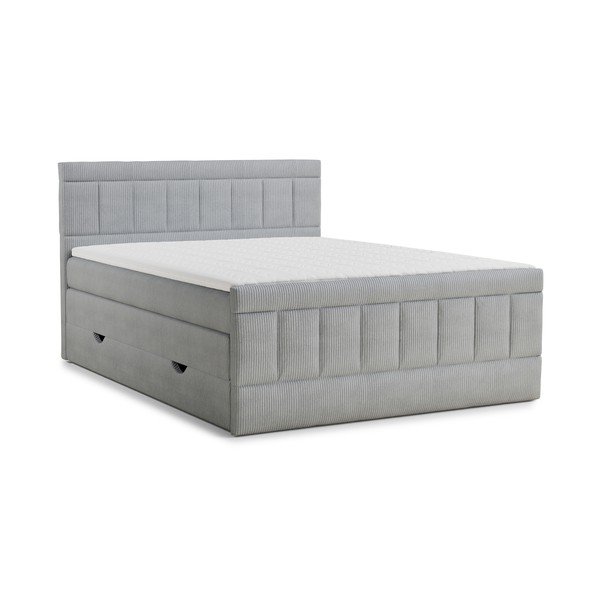 Letto boxspring grigio con contenitore 180x200 cm Caya – Maison de Rêve