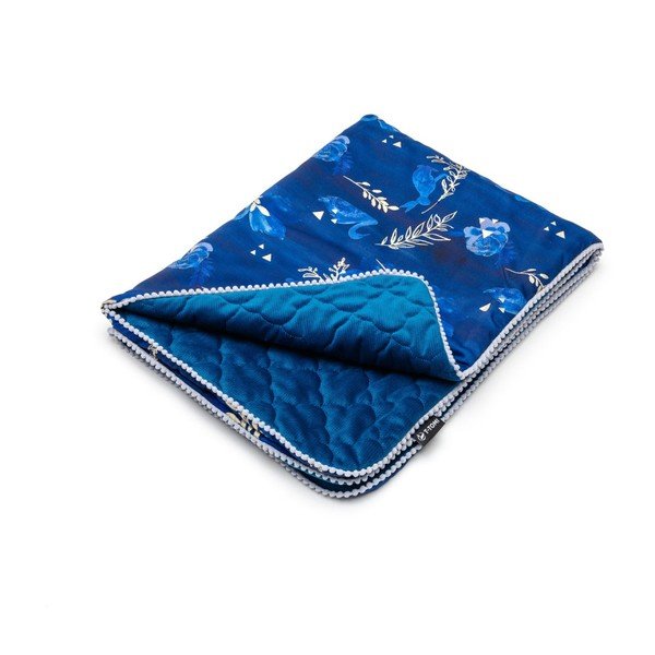 Coperta per neonato in cotone blu 80x100 cm Swan Lake - T-TOMI