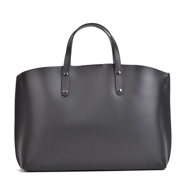 Černá kožená kabelka Mangotti Bags Lulia-image-3