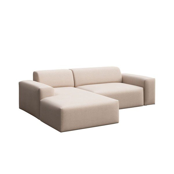 Divano angolare beige allungabile e con contenitore (con penisola a sinistra e chaise lounge) rivestito in velluto Villet – Rodier-image-2