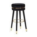 Sedia da bar nera/dorata in imbottito (altezza della seduta 74 cm) Paris – Mauro Ferretti