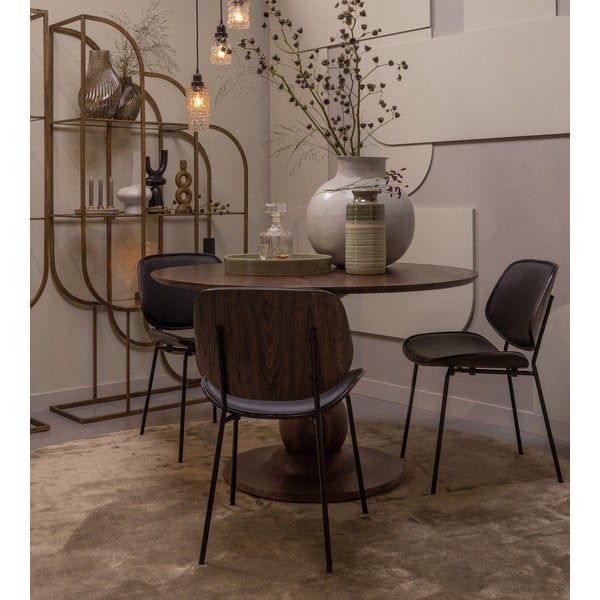 Sedie da pranzo in set nere in similpelle 2 pz Close In – WOOOD-image-1