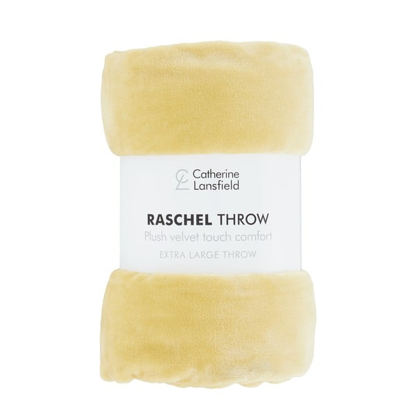 Copriletto giallo 200x240 cm Raschel - Catherine Lansfield-image-2