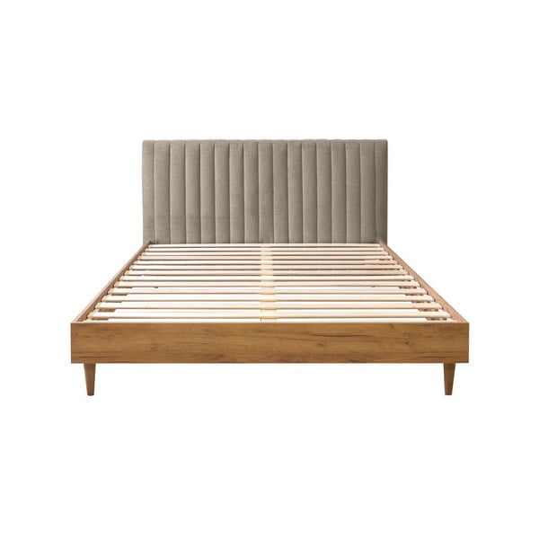 Letto matrimoniale beige/naturale con griglia 180x200 cm Oceane - Bobochic Paris