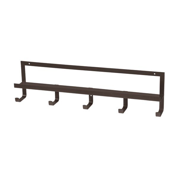 Attaccapanni da parete marrone scuro con scaffale 50 cm Quinn – WOOOD