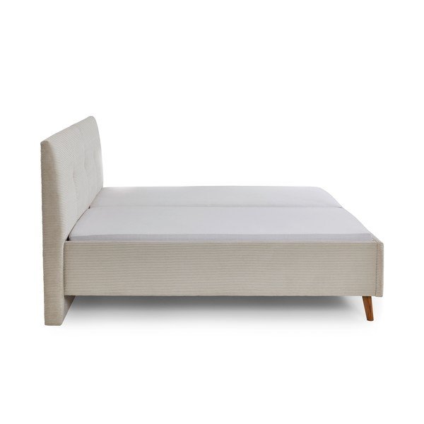Letto matrimoniale imbottito beige con contenitore con rete inclusa 180x200 cm Madea – Meise Möbel-image-4