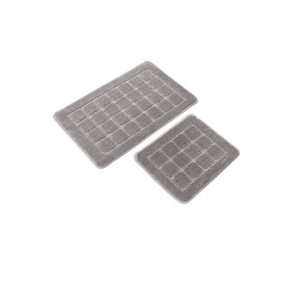 Set di tappetini per il bagno grigi 2 pz 50x80 cm Kareli – Foutastic