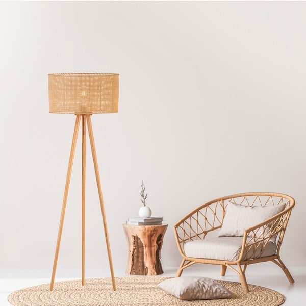 Lampada da terra in rattan, altezza 145 cm Rattan - SULION-image-1