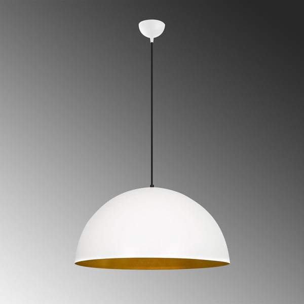 Lampadario bianco con paralume in metallo ø 60 cm Sivani – Opviq lights-image-3