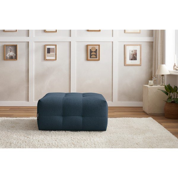 Pouf blu scuro Kleber - Bobochic Paris-image-1