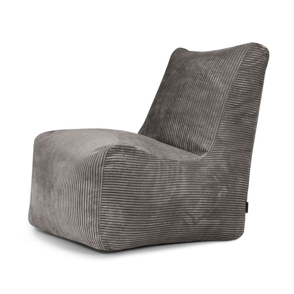 Puof a sacco grigio scuro con rivestimento in velluto a coste Seat Lounge – SLOWDOWN
