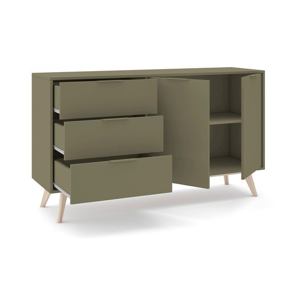 Credenza verde opaca 140x81x40 cm Campus – Marckeric-image-3