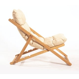 Sedia da giardino in legno color crema-naturale - Floriane Garden