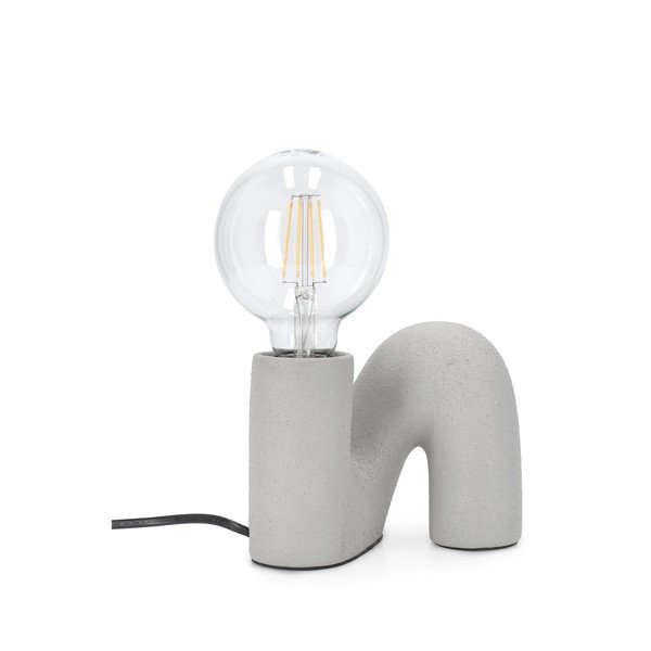 Lampada da tavolo grigia in ceramica con paralume in vetro (altezza totale 12,5 cm) Jael – Yes Everyday