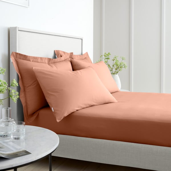 Lenzuolo con angoli color terracotta in percalle di cotone 90x190 cm Cotton Percale – Bianca-image-1