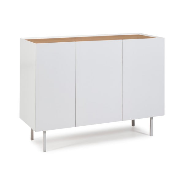 Cassettiera bassa bianca effetto rovere 110x85 cm Arista - Teulat-image-2