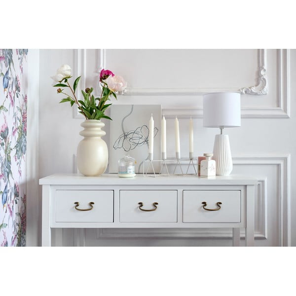 Portacandele bianco per 4 candele, lunghezza 40 cm - PT LIVING-image-1