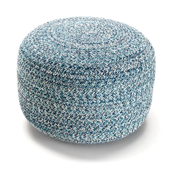 Pouf in cotone blu Spring - Tomasucci
