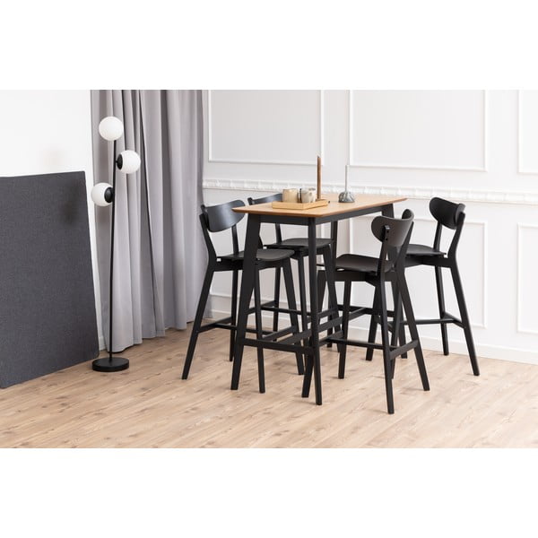 Sgabelli da bar in legno di gomma nera in set da 2 105 cm Roxby - Actona-image-2