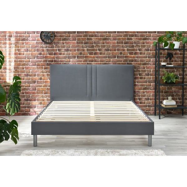 Letto matrimoniale imbottito nero con griglia 160x200 cm Kerry - Bobochic Paris-image-4