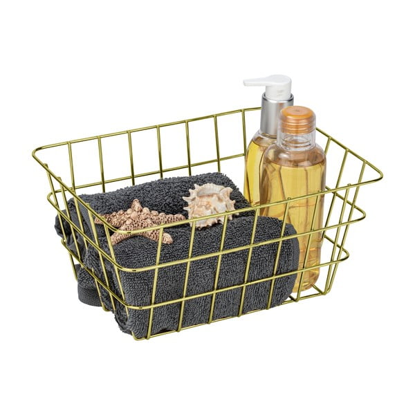 Cesto portaoggetti in metallo color oro Viana - Wenko-image-4