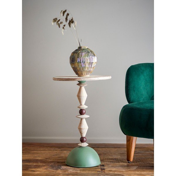 Tavolino rotondo in abete massiccio ø 40 cm Mannelli – Bloomingville-image-1