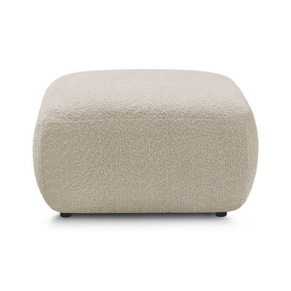 Poggiapiedi beige con rivestimento in bouclé Montaigne – Bobochic Paris