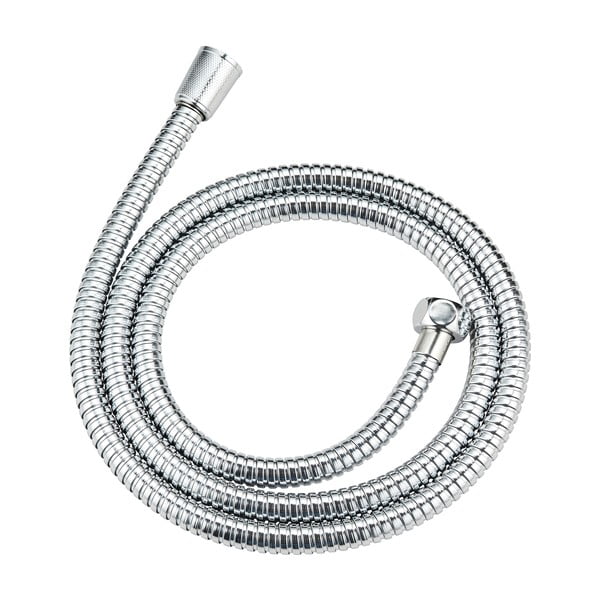 Soffione doccia con tubo flessibile in argento lucido Basic Line - Wenko-image-3