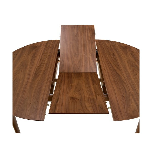 Tavolo da pranzo rotondo con effetto noce allungabile con estensione ø 115 cm Montreux – Actona-image-4