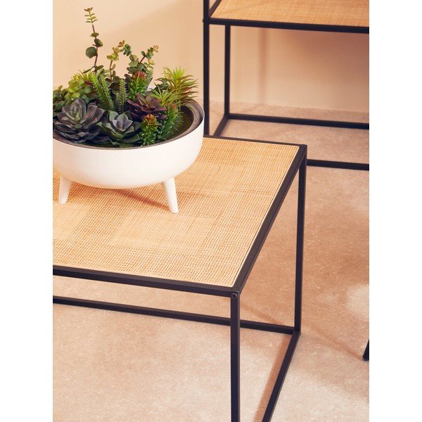 Tavolino da salotto di colore naturale in rattan 60x60 cm Depok – Premier Housewares-image-2