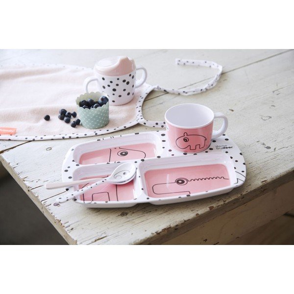 Tazza per bambini rosa con bevitore 0,17 l Happy Dots - Done by Deer-image-1