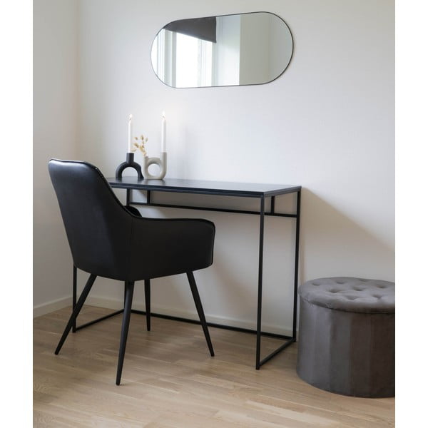 Set di sedie da pranzo nera in imbottito con braccioli 2 pz Harbo – House Nordic-image-1