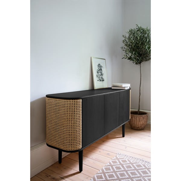 Cassettiera bassa grigio-marrone in rovere 150x75 cm Treasures - UMAGE-image-1