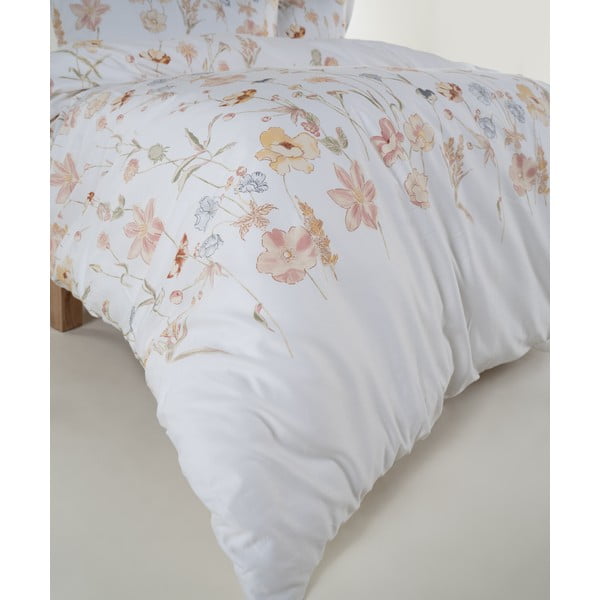 Set copripiumino e federa bianco in raso di cotone per letto singolo 140x200 cm Ivory Garden Floral – Mila Home Luxury-image-3