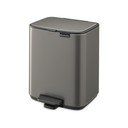 Cestino per la spazzatura grigio in acciaio con pedale 7 l Bo – Brabantia