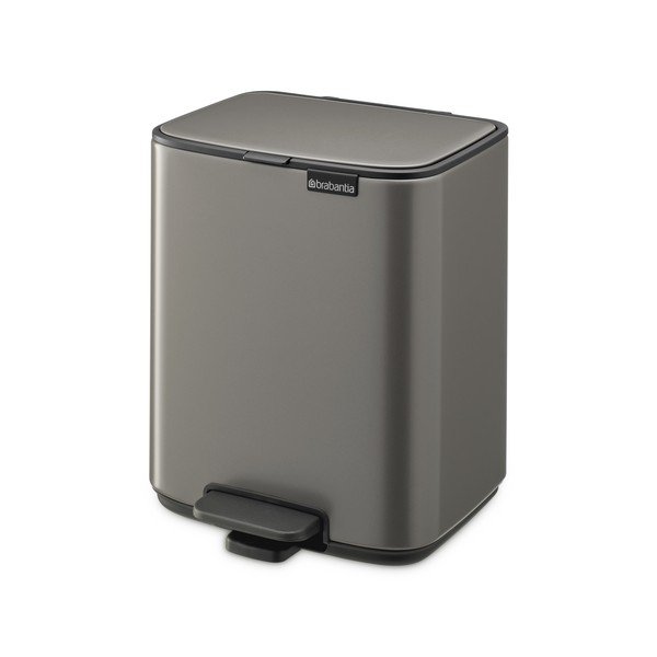 Cestino per la spazzatura grigio in acciaio con pedale 7 l Bo – Brabantia