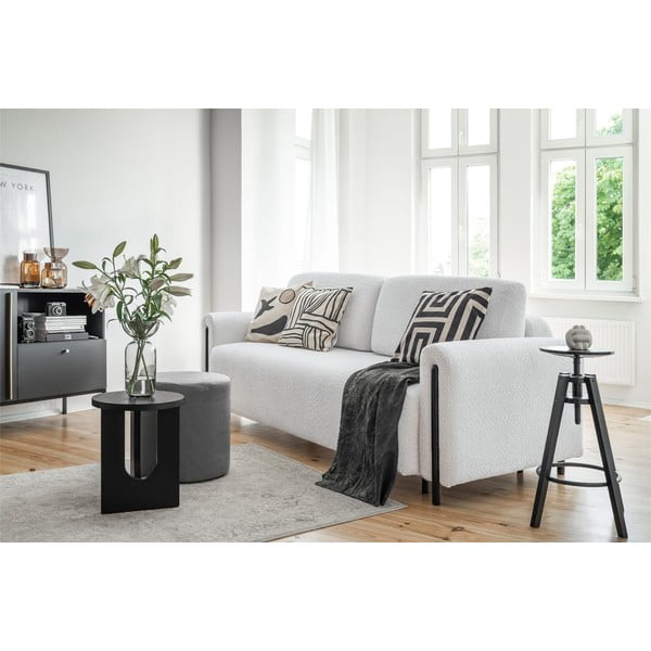 Divano grigio allungabile/con contenitore e rivestimento in bouclé 244 cm Arcadova – ELTAP-image-3