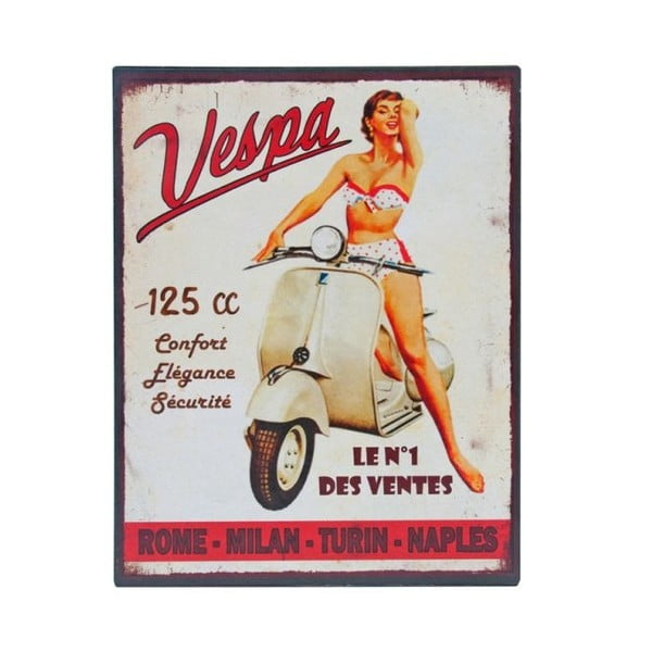 Cartello in metallo Vespa n.1, 28x22 cm - Antic Line