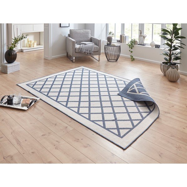 Tappeto da esterno blu e crema , 150 x 80 cm Sydney - NORTHRUGS-image-1