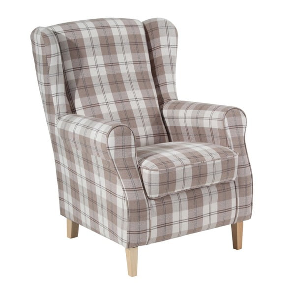 Poltrona vintage a quadri beige Lorris - Max Winzer