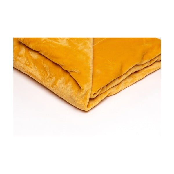 Coperta in micropile giallo miele , 150 x 200 cm - My House-image-1