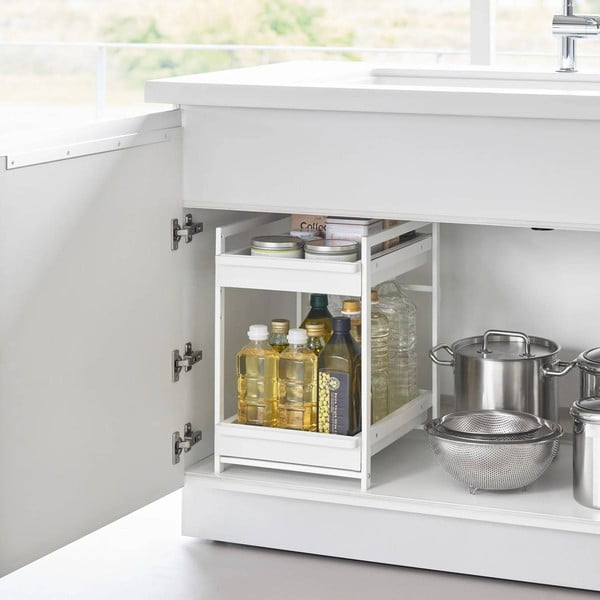 Ripiano aggiuntivo bianco in metallo 30x42 cm Tower – YAMAZAKI-image-1