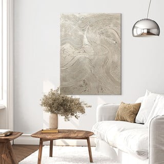 Quadro dipinto a mano 88x118 cm Metallic Silver - Malerifabrikken