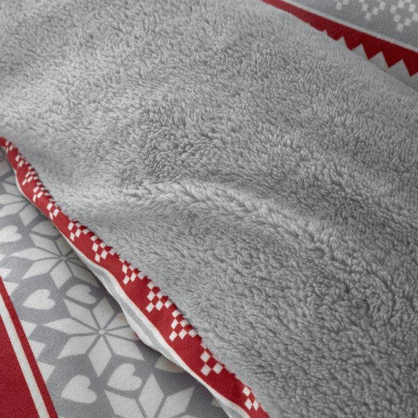 Biancheria da letto rosso-grigia 200x200 cm So Soft - Catherine Lansfield-image-3